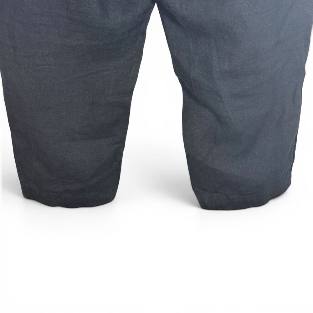 Chico's Women's 3R (US 16R) Black 100% Linen Cropped Pull On Pants Drawstring - Picture 9 of 10